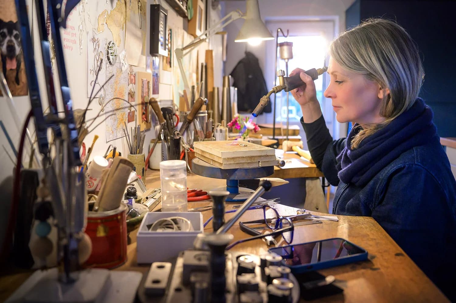 An independent maker at the bench