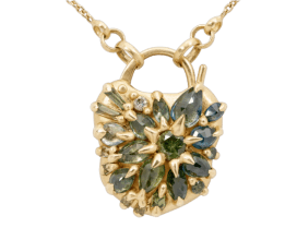 Gem-set padlock pendant, sample piece