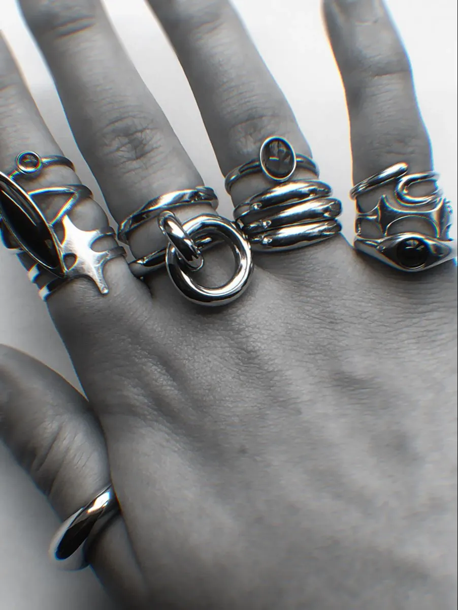 Sculpted silver band, sample piece