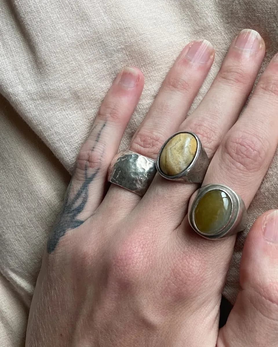 Cabochon stacking ring, sample piece